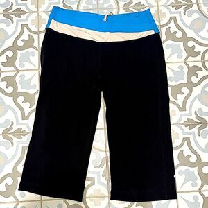 Lululemon Athletica Astro Wunder Under Crop Leggings Black/Blue/White Size 8